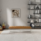 Harper Tan Genuine Leather Bench