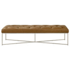 Harper Tan Genuine Leather Bench