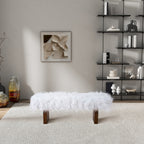 Henley Bench in White Khaki Fur