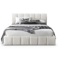 Hilar White Boucle Platform Bed King Size