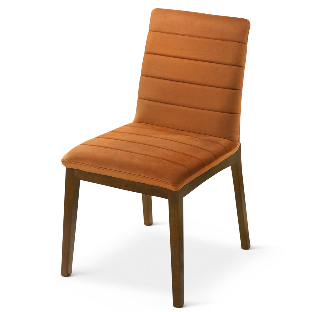 Ines Burnt Orange Velvet Dining Chair (Set Of 2)