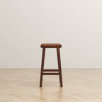 James Mid-Century Modern Genuine Tan Leather 24.5" Counter Stool