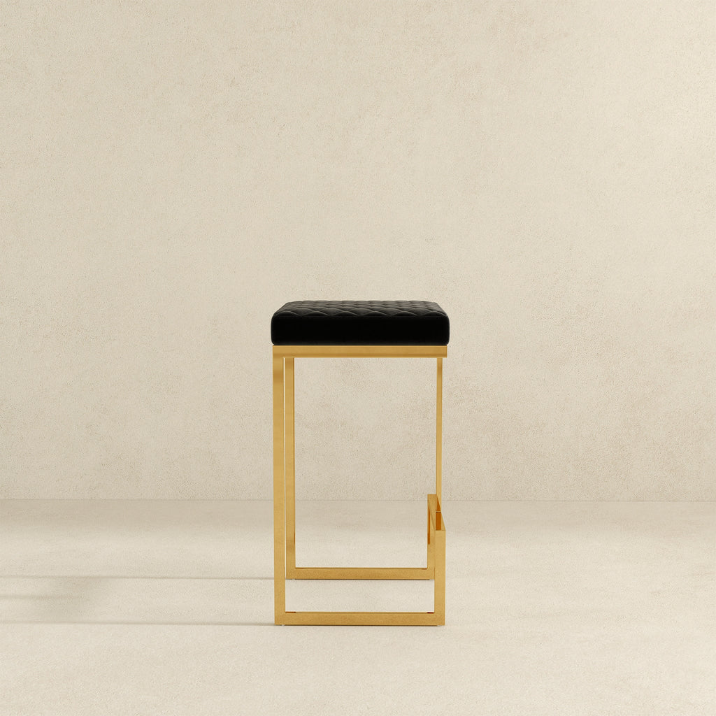 Joel Black Velvet Bar Stool