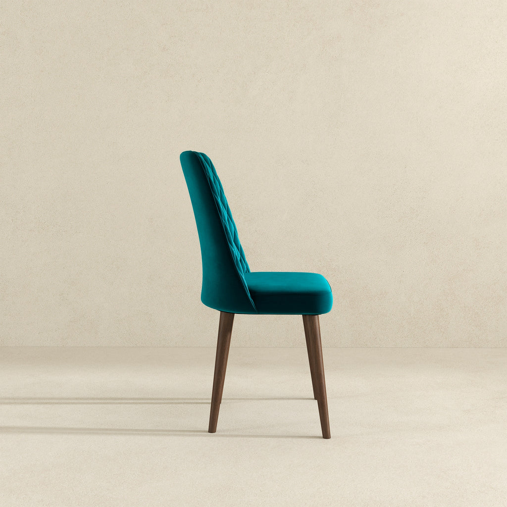 Katie Teal Velvet Dining Chair (Set Of 2)