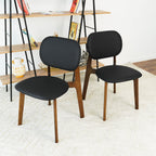 Kelsey  Black Leather Dining Chair (Set Of 2)