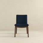 Laura  Blue Linen Solid Wood Dining Chair (Set Of 2)