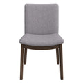 Laura Light Grey Linen Solid Wood Dining Chair (Set Of 2)