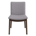 Laura  Light Grey Linen Solid Wood Dining Chair (Set Of 2)