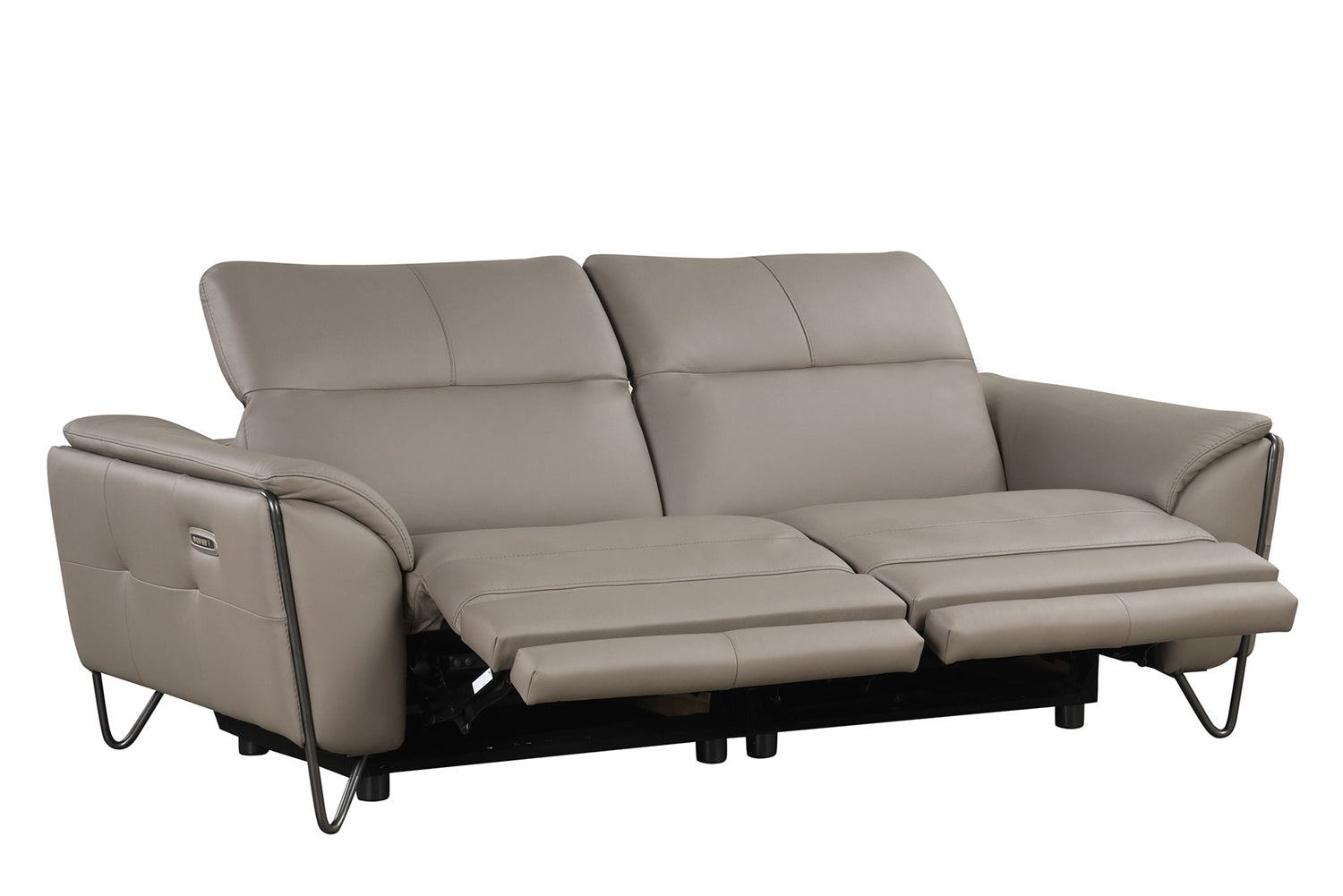 ESF Furniture - Lavinia Sofa with Electric Recliners in Chic Grey - LAVINIA-S-CHIC GREY