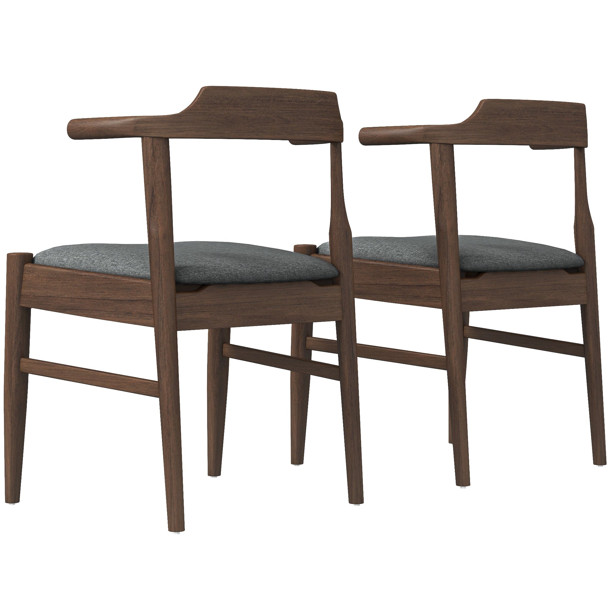 Leon Mid-Century Modern Black Vegan Leather Dining Chair (Set of 2)