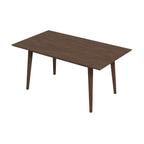 Levi Modern Style Solid Wood Rectangular Walnut Top Dining Table 63"