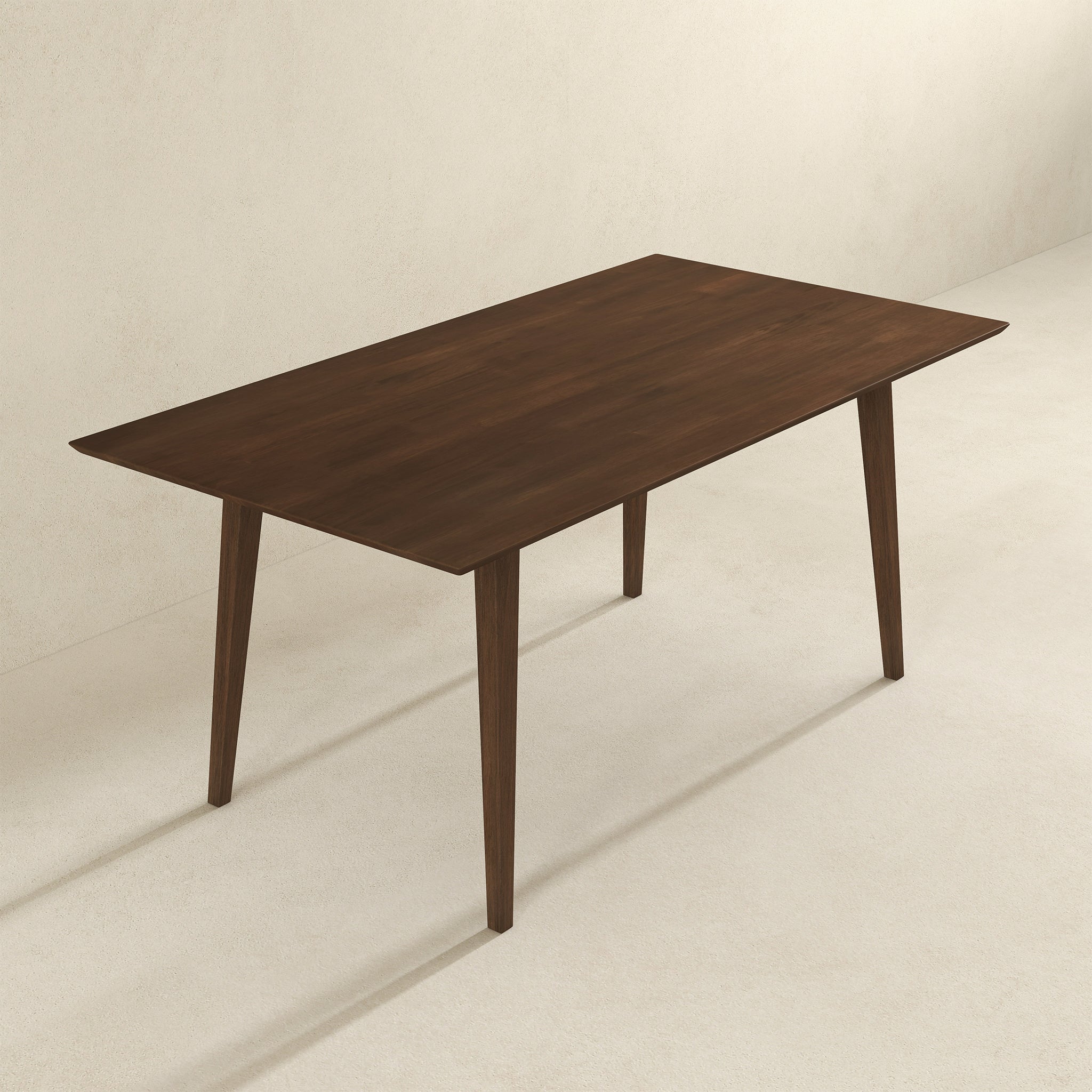 Levi Modern Style Solid Wood Rectangular Walnut Top Dining Table 63"