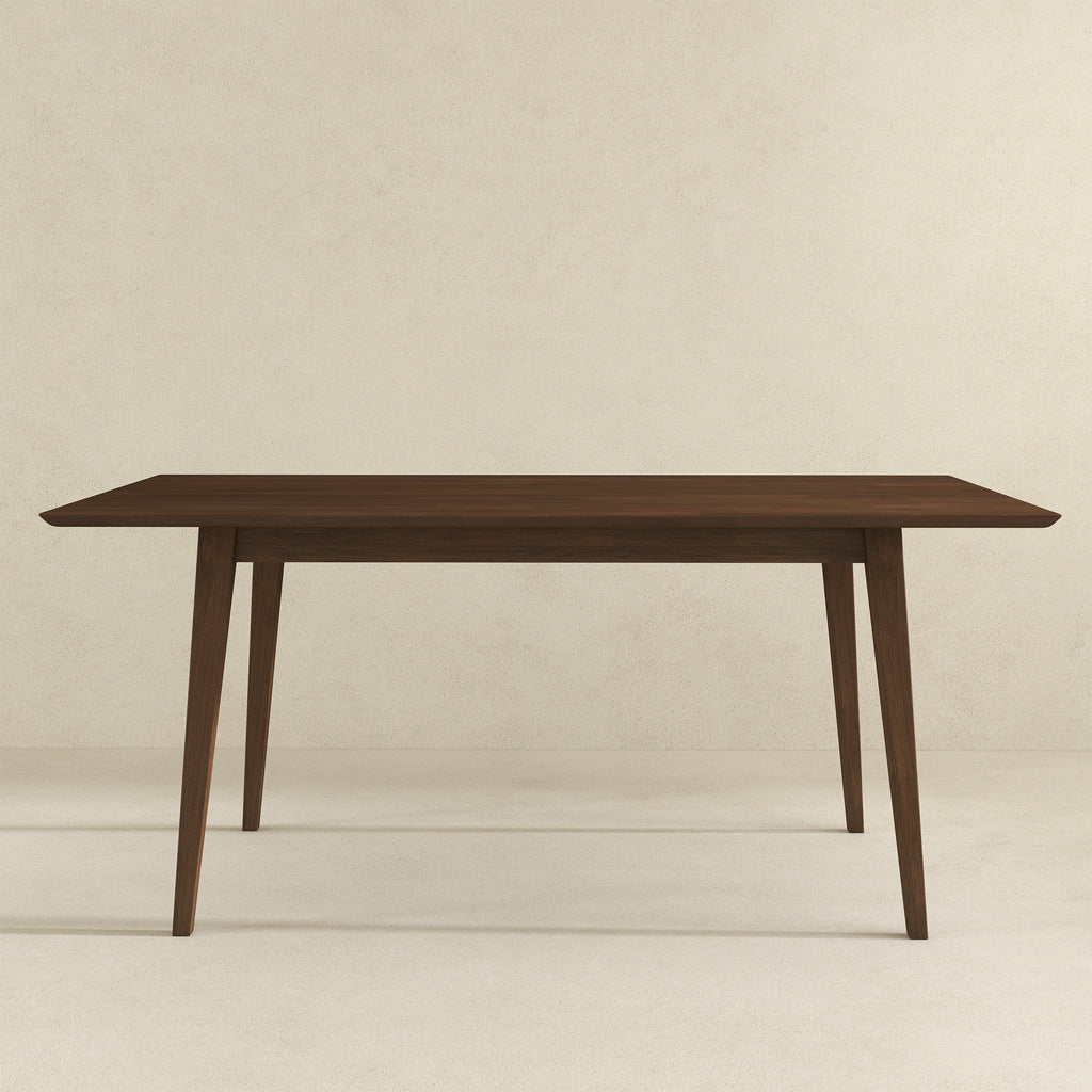 Levi Modern Style Solid Wood Rectangular Walnut Top Dining Table 63"