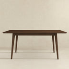 Levi Modern Style Solid Wood Rectangular Walnut Top Dining Table 63"