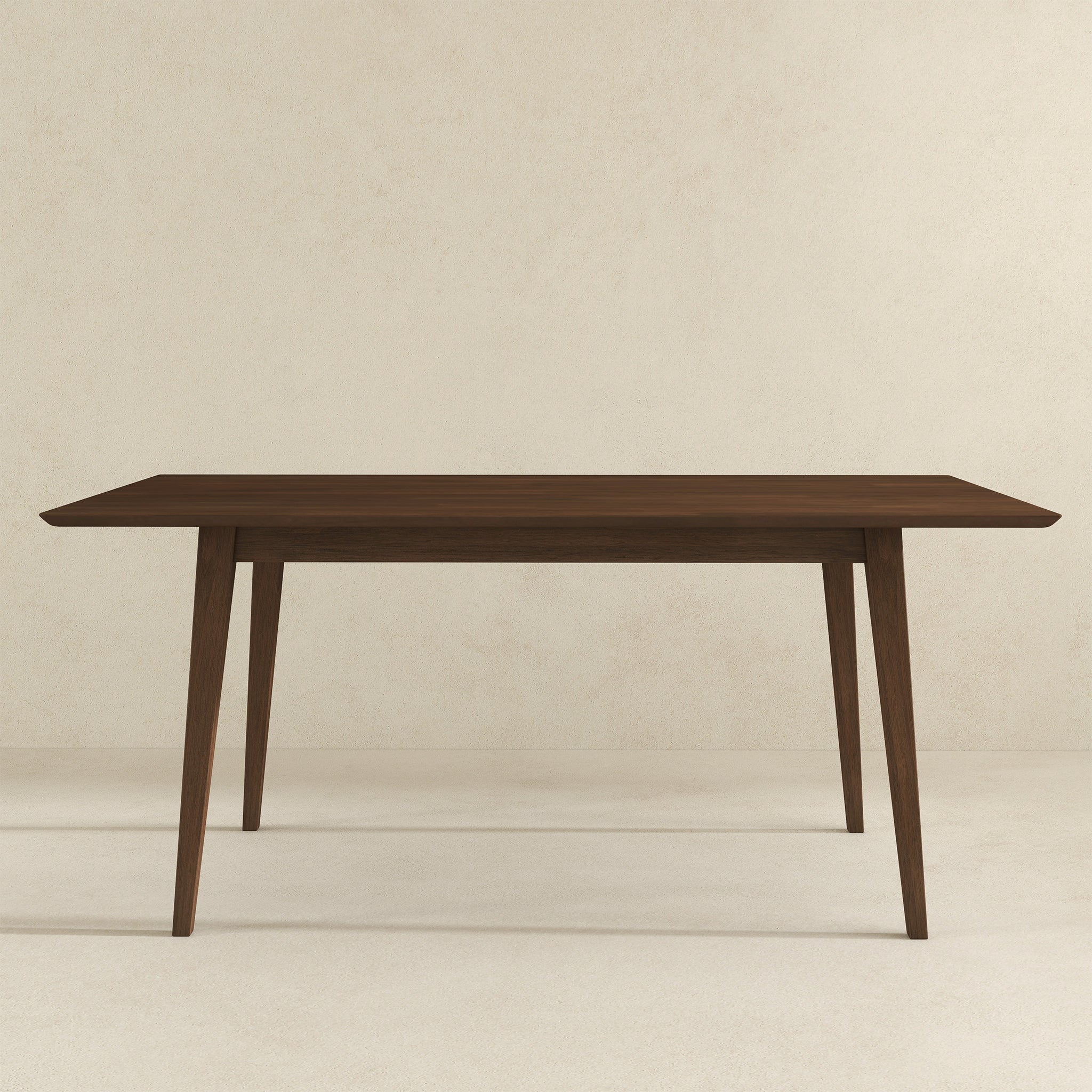 Levi Modern Style Solid Wood Rectangular Walnut Top Dining Table 63"