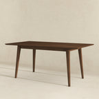Levi Modern Style Solid Wood Rectangular Walnut Top Dining Table 63"