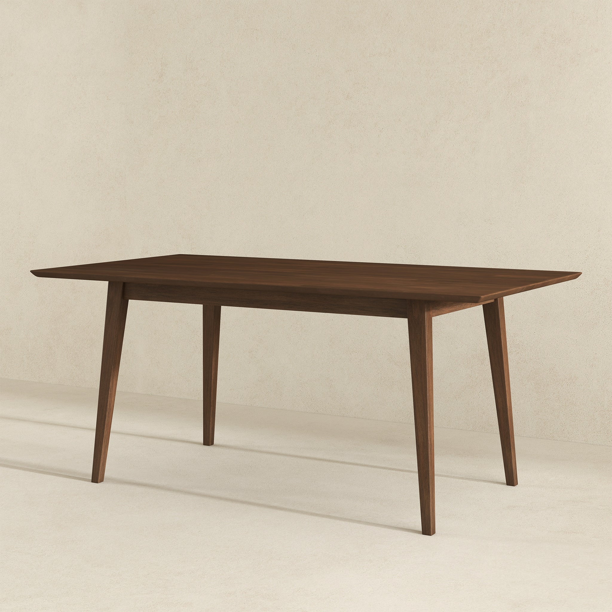 Levi Modern Style Solid Wood Rectangular Walnut Top Dining Table 63"