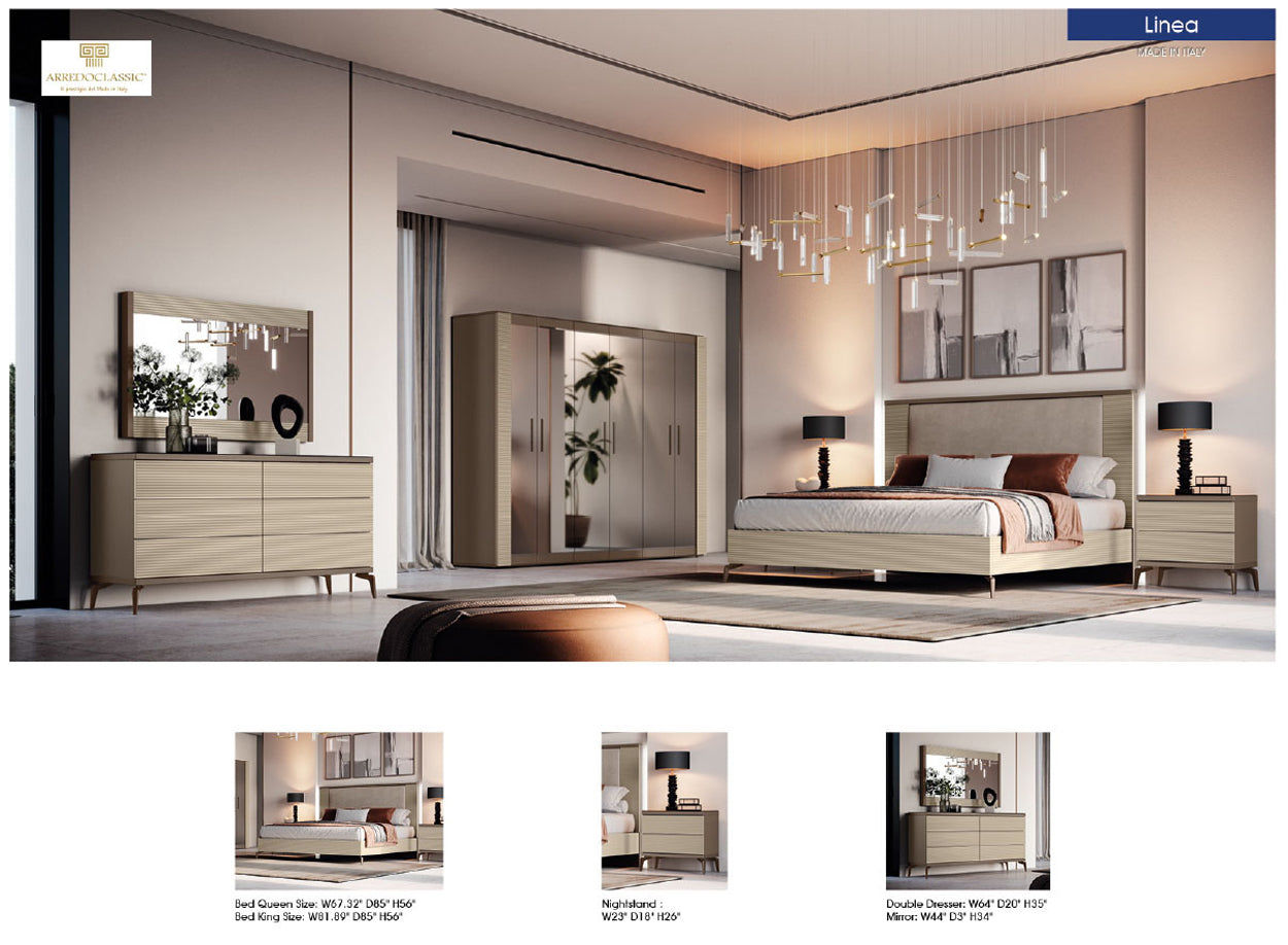 ESF Furniture - Linea Double Dresser Set in Camel - LINEA-DRM-CAMEL