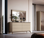 ESF Furniture - Linea 5 Piece Upholstered Queen Bedroom Set in Camel - LINEA-Q-5SET-CAMEL