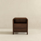 Lionel Mid Century Modern Solid Wood Nightstand 2-Drawer