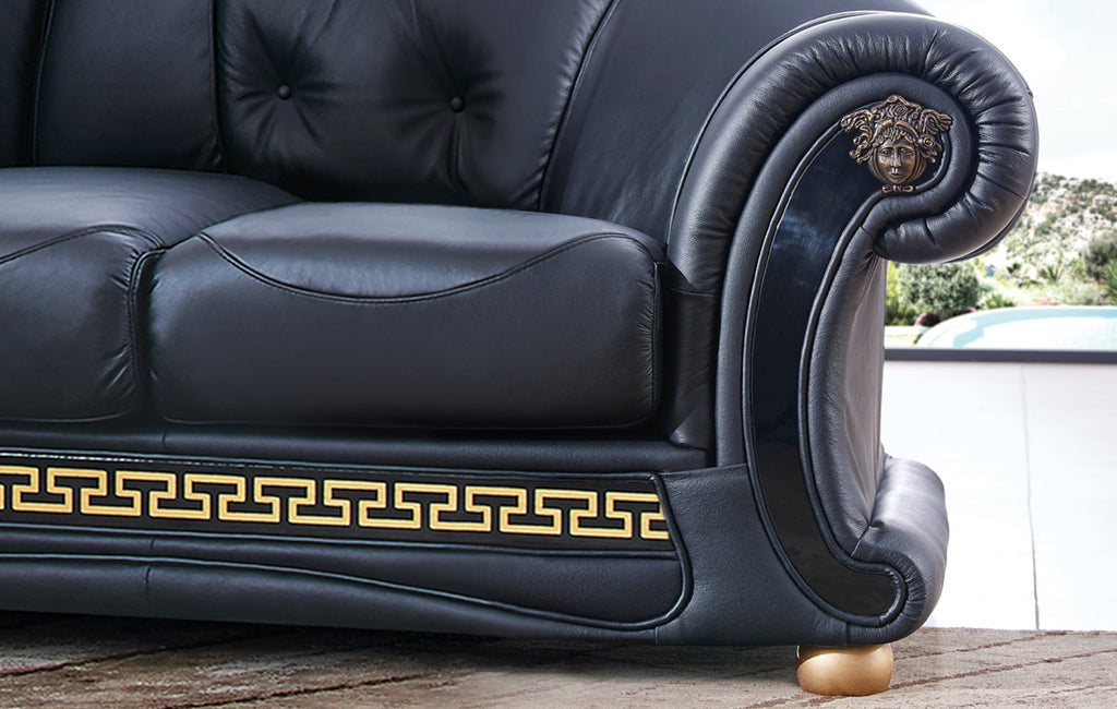 ESF Furniture - Apolo Sectional Left Facing Black - APOLOSECTLEFTBLACK