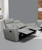 ESF Furniture - 8501 2 Loveseat w-2 Recliners in Light Grey - 85012