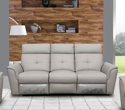 ESF Furniture - 8501 3 Sofa w-2 Recliners in Light Grey - 85013