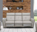ESF Furniture - 8501 3 Sofa w-2 Recliners in Light Grey - 85013