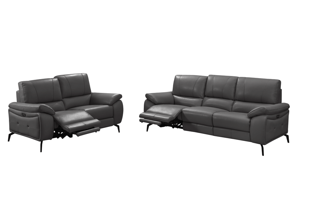 ESF Furniture - 2934 2 Piece w/Electric Recliner in Dark Gray - 29343DARK GREY-2SET