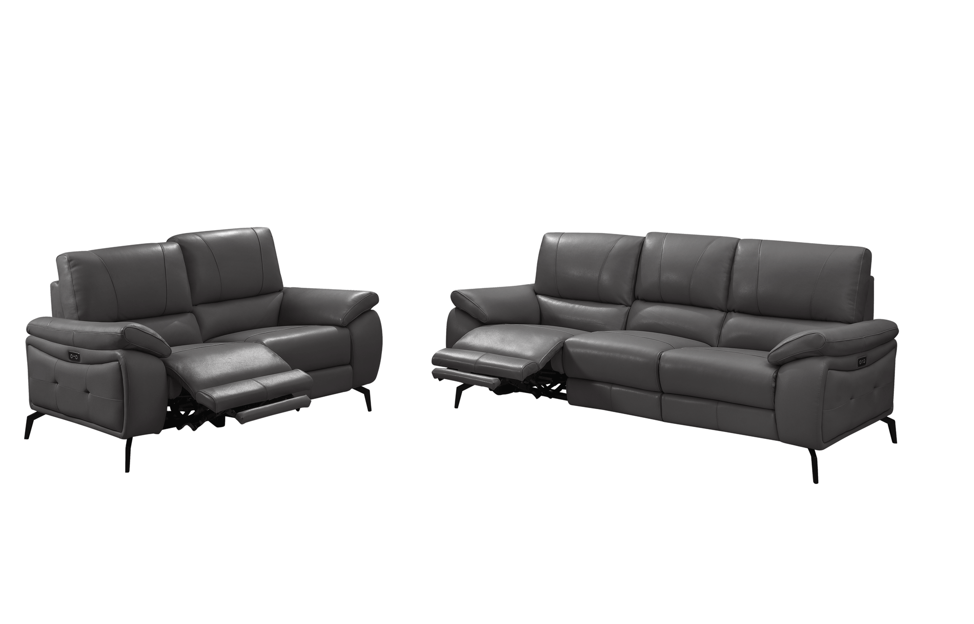 ESF Furniture - 2934 2 Piece w/Electric Recliner in Dark Gray - 29343DARK GREY-2SET