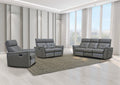 ESF Furniture - 8501 3 Piece Recliner Living Room Set in Dark Grey - 8501DARKGREY-SLC