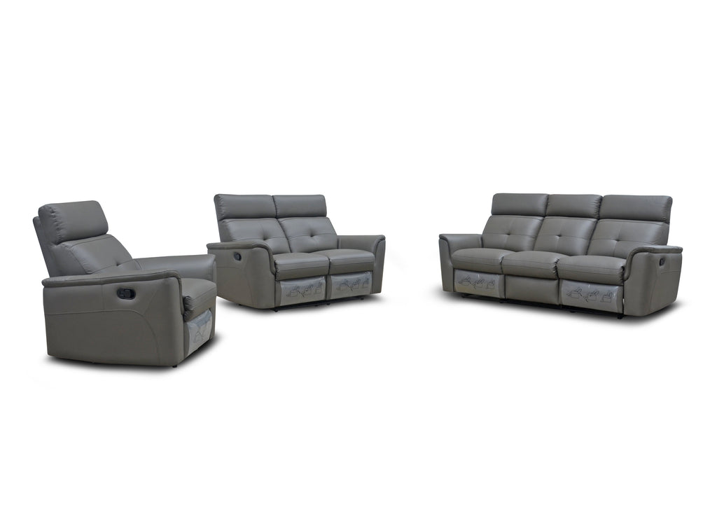 ESF Furniture - 8501 3 Piece Recliner Living Room Set in Dark Grey - 8501DARKGREY-SLC