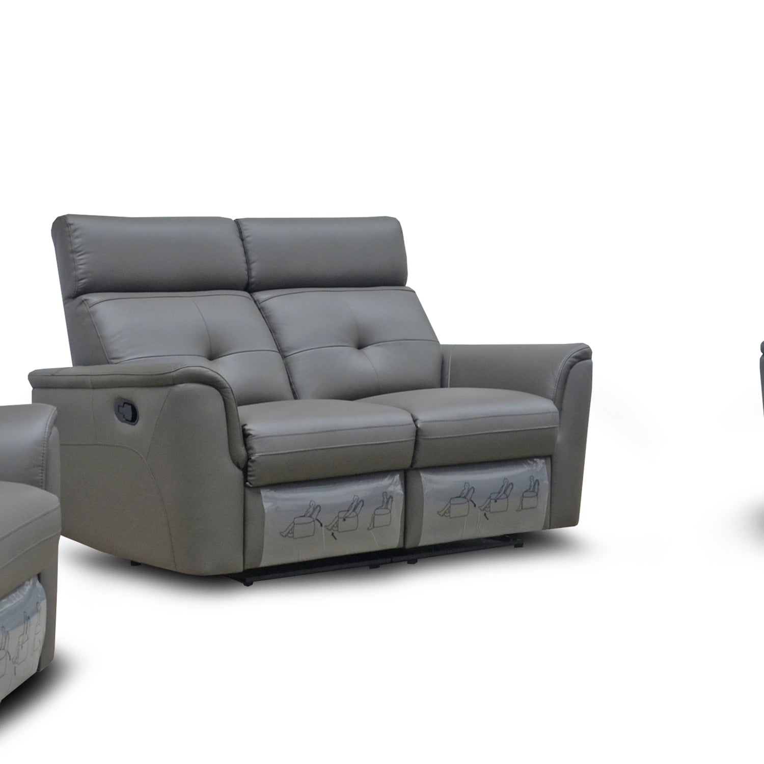 ESF Furniture - 8501 3 Piece Recliner Living Room Set in Dark Grey - 8501DARKGREY-SLC