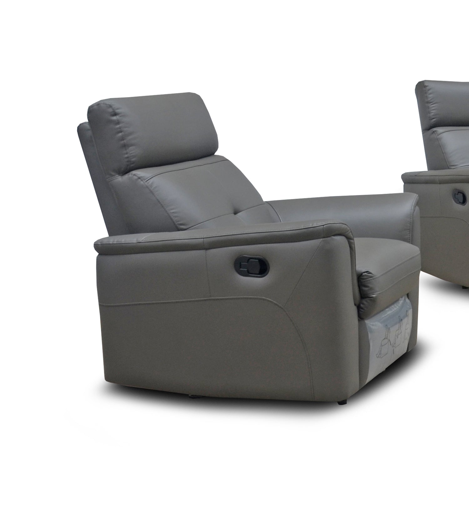 ESF Furniture - 8501 3 Piece Recliner Living Room Set in Dark Grey - 8501DARKGREY-SLC