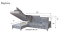 ESF Furniture - Daytona Sectional w/ Bed & Storage - DAYTONA-SEC