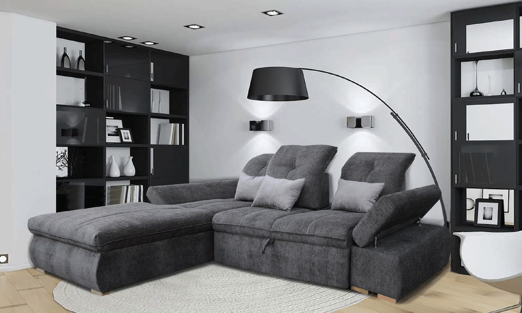 ESF FURNITURE - Estero Sectional Right with Bed and storage - ESTERO