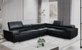 ESF Furniture - 2119 Sectional Sofa in Black - 2119-SEC-BLK