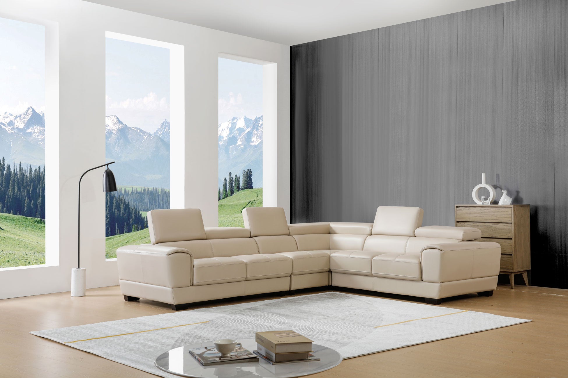 ESF Furniture - 2786 Sectional in Cream - 2786-SEC