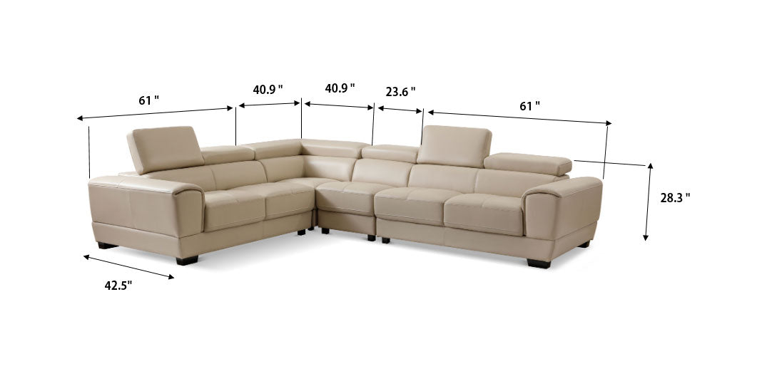 ESF Furniture - 2786 Sectional in Cream - 2786-SEC
