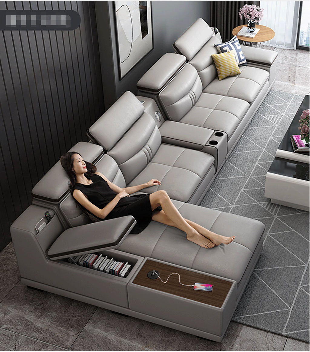 ESF Furniture - 908 Sectional Right in Light Grey - 908SECTIONALRIGHT