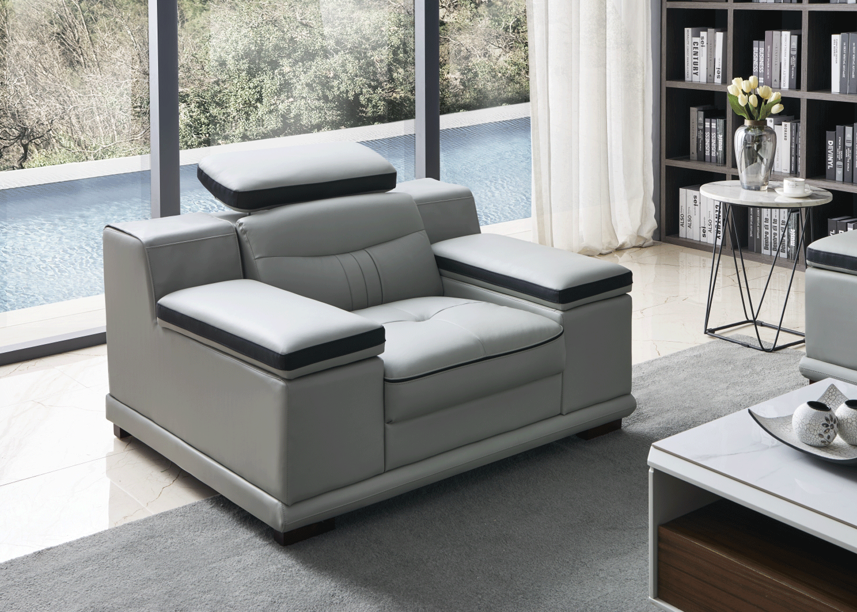 ESF Furniture - 908 Armchair in Light Grey - 908CHAIR