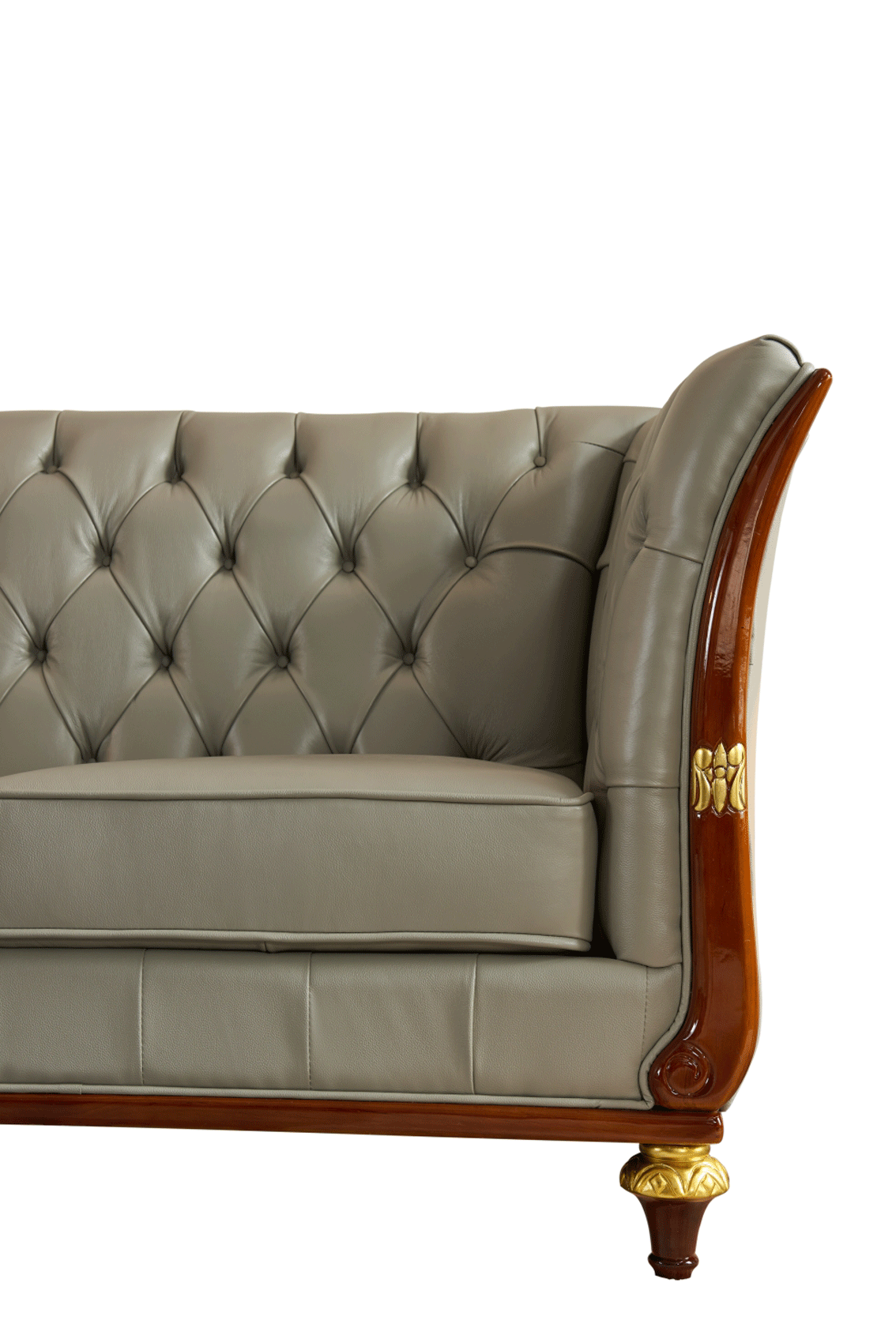 ESF Furniture - 401 Grey Leather Sofa - 4013