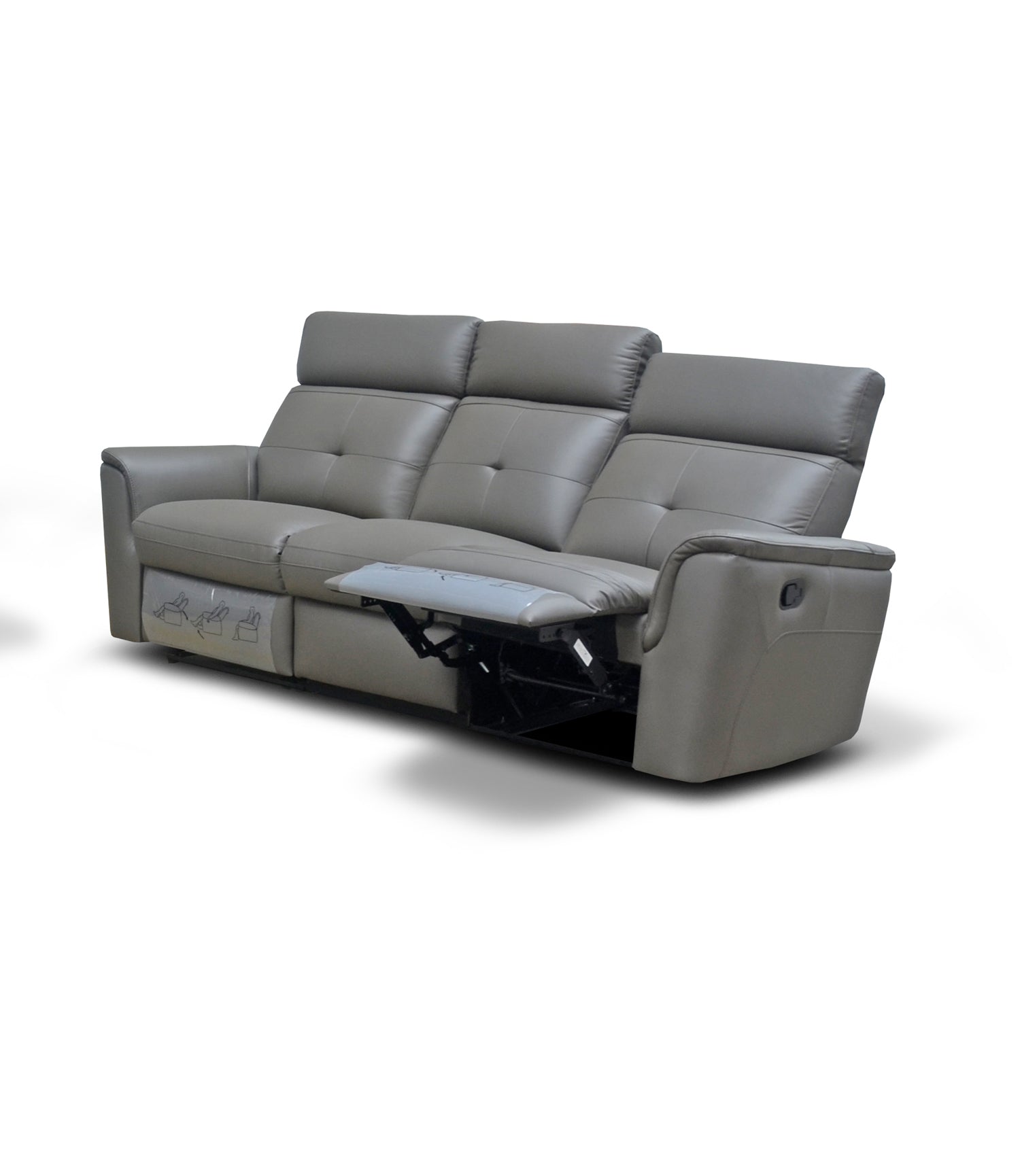 ESF Furniture - 8501 3 Piece Recliner Living Room Set in Dark Grey - 8501DARKGREY-SLC