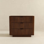 Lola Walnut Nightstand 3-Drawer