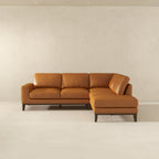 London Premium Genuine Leather Sectional Sofa Right Facing
