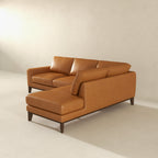 London Premium Genuine Leather Sectional Sofa Right Facing