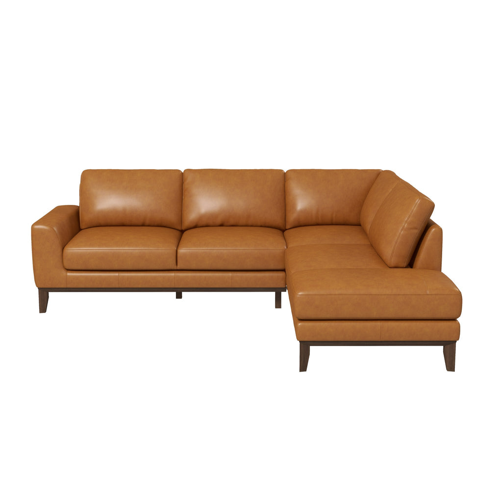 London Premium Genuine Leather Sectional Sofa Left Facing