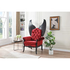 64" Tall Red and Black Accent Chair