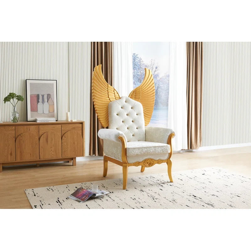 Lucifur 64-Inch White Accent Chair