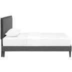 Camille Fabric Platform Bed with Squared Tapered Legs